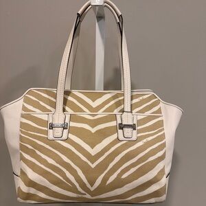Coach Taylor zebra print tote bag